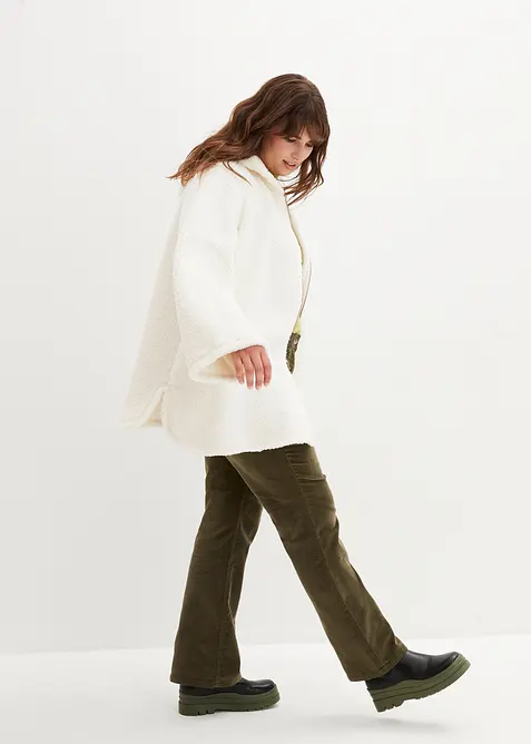 Veste en sherpa coupe trapèze avec fentes latérales, bonprix