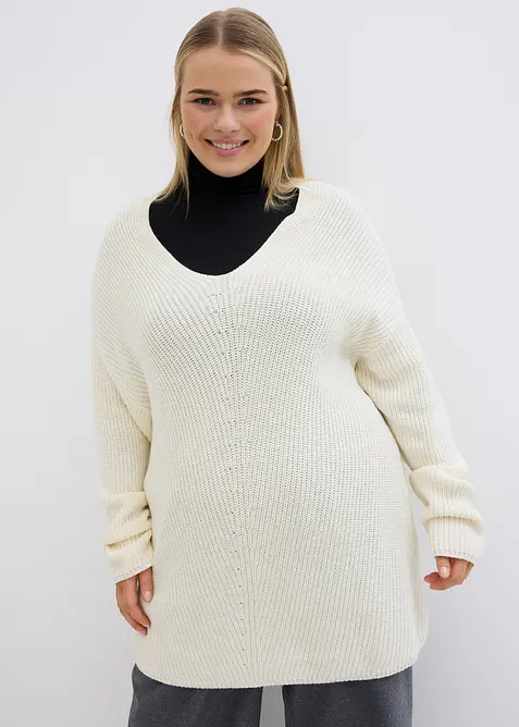 Pull oversize en laine m&eacute;lang&eacute;e, bonprix