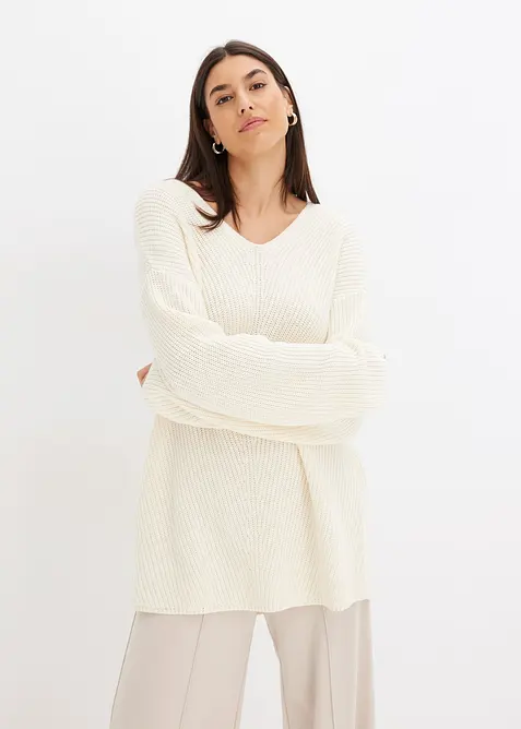 Pull oversize en laine m&eacute;lang&eacute;e, bonprix