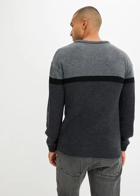 Pull &agrave; col rond facile d&rsquo;entretien, style color-block, bonprix