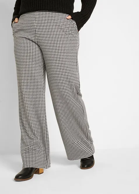 Pantalon large et extensible à motif pied-de-poule, bonprix