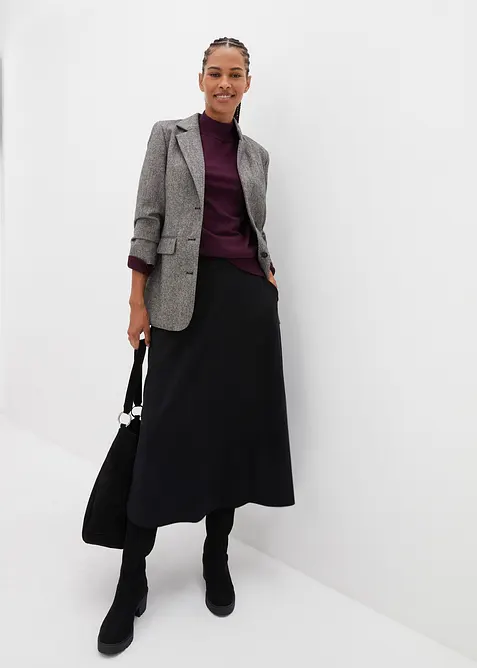 Jupe midi en viscose mélangée, bonprix