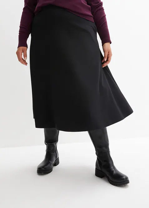 Jupe midi en viscose mélangée, bonprix