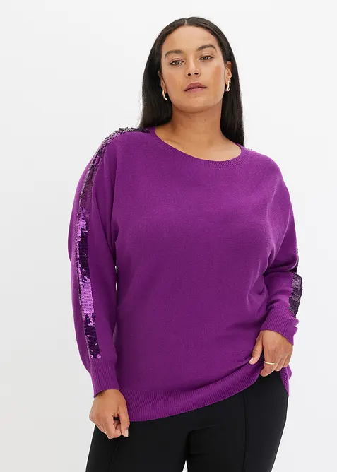 Pull en fine maille à sequins, bonprix