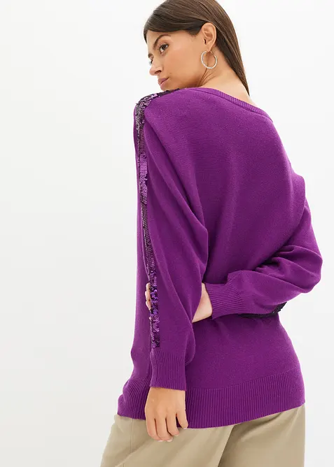 Pull en fine maille à sequins, bonprix