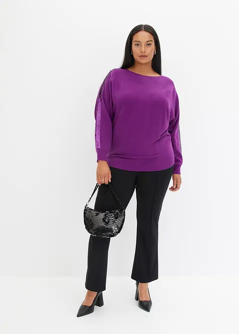 Pull en fine maille à sequins, bonprix