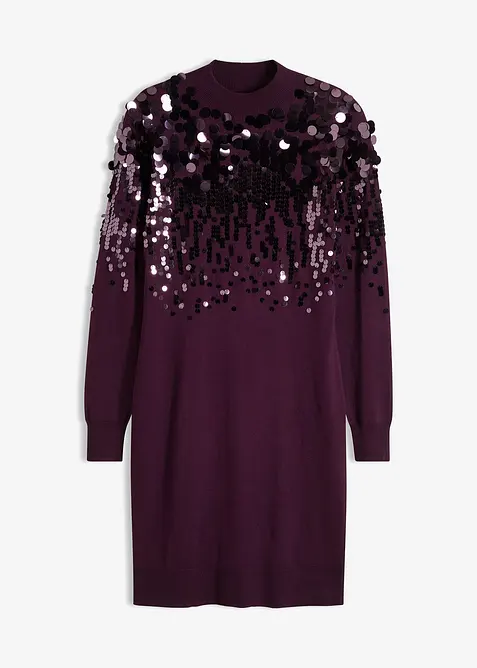 Robe en maille avec sequins sur le haut, bonprix