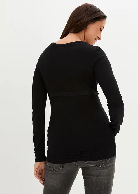 Pull de grossesse 100% coton avec lien &agrave; nouer, bonprix