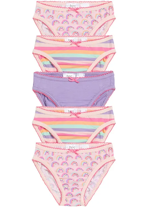 Lot de 5 slips en coton doux, bonprix