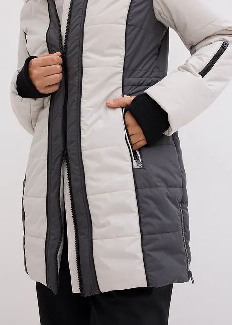 Manteau outdoor imperméable avec bordure peluche, bonprix