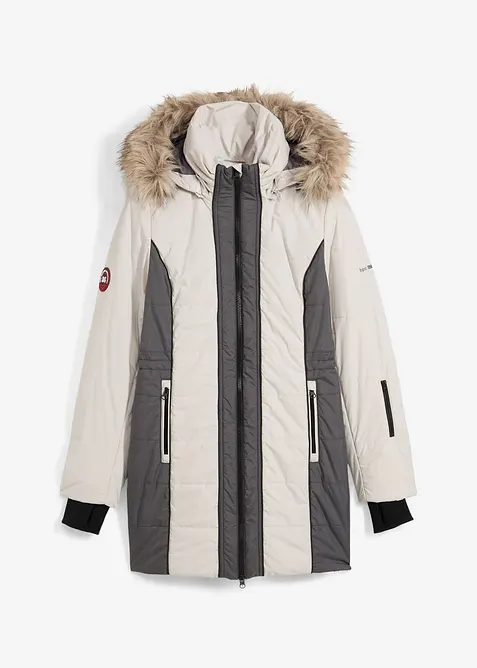 Manteau outdoor imperméable avec bordure peluche, bonprix