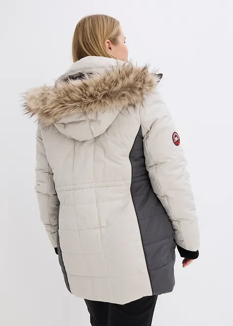 Manteau outdoor imperméable avec bordure peluche, bonprix