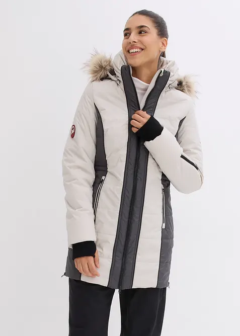 Manteau outdoor imperméable avec bordure peluche, bonprix