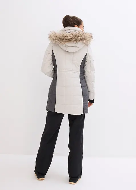 Manteau outdoor imperméable avec bordure peluche, bonprix