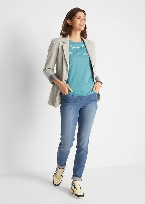 T-shirt avec imprimé chat, bonprix