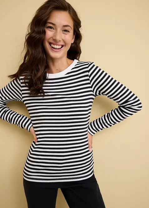 T-shirt manches longues 100% coton, bonprix