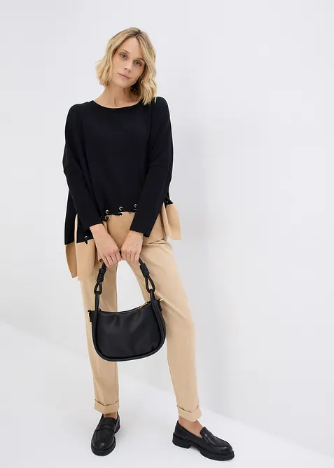 Pull poncho en fine maille, bonprix