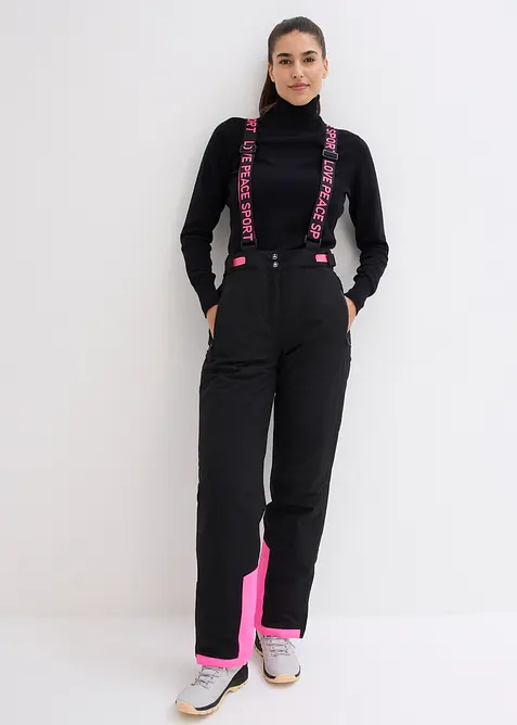 Pantalon de ski thermique imperméable avec bretelles amovibles, bonprix
