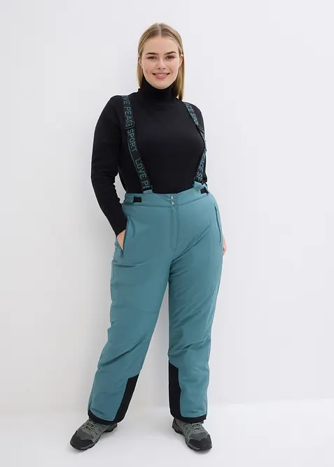 Pantalon de ski thermique imperméable avec bretelles amovibles, bonprix