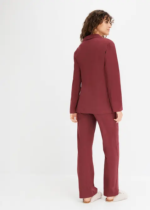 Pyjama &agrave; col ch&acirc;le en coton doux, bonprix