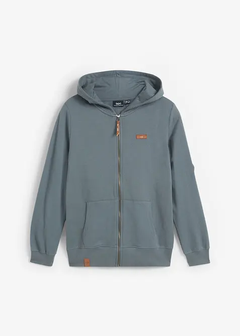 Sweat zippé à capuche, 100% coton, bonprix