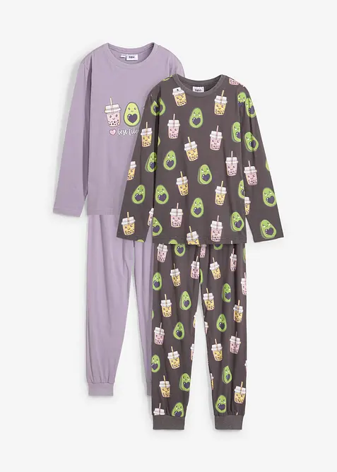 Lot de 2 pyjamas 100% coton, bonprix