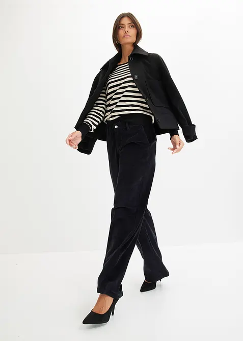 Pantalon large en velours côtelé, bonprix