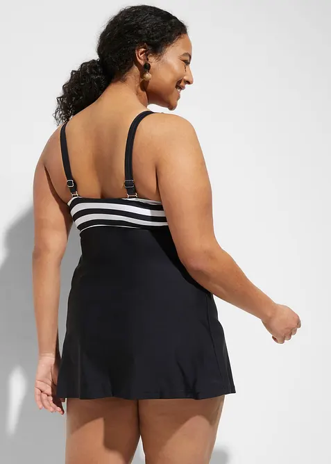 Tankini long (ens. 2 pces) avec bas de maillot taille haute, bonprix