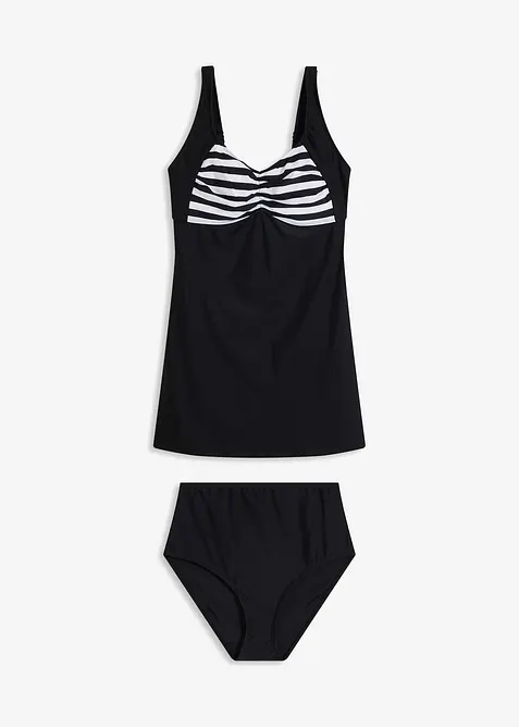 Tankini long (ens. 2 pces) avec bas de maillot taille haute, bonprix