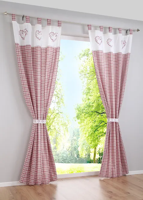 Panneau imprimé en coton avec embrasse (1 pce.), bonprix