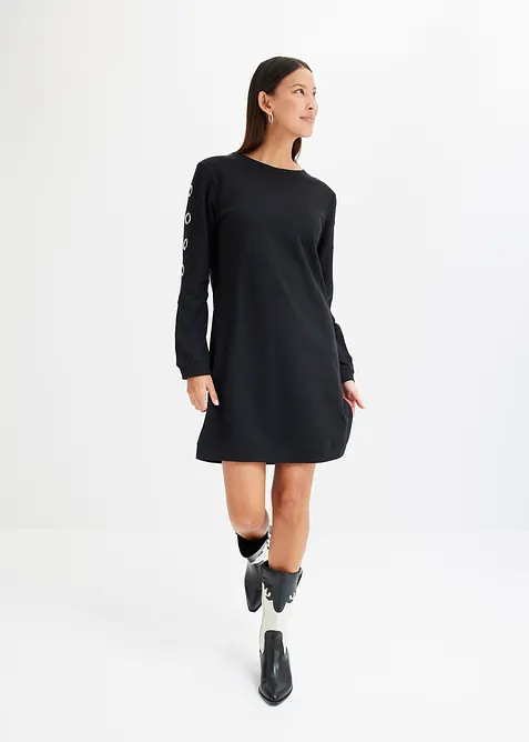 Robe sweat avec &oelig;illets, bonprix