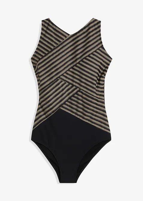 Maillot 1 pièce sculptant effet croisé, maintien modéré, bonprix