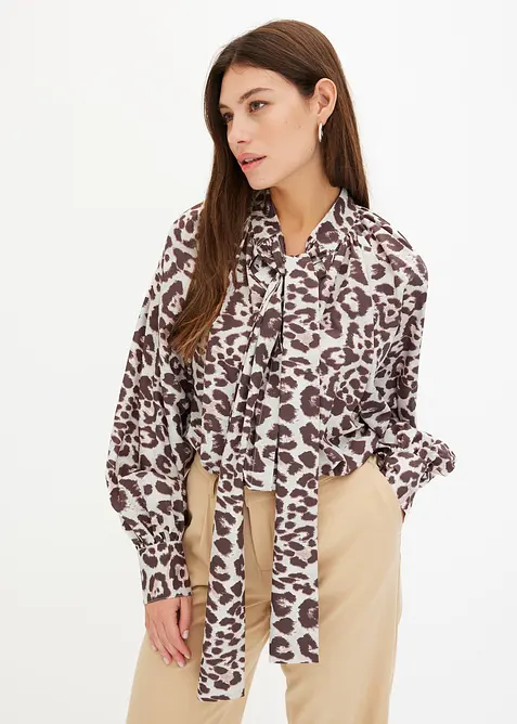 Chemisier &agrave; col lavalli&egrave;re, bonprix