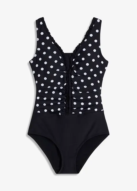 Maillot 1 pièce sculptant à fronces, maintien modéré, bonprix