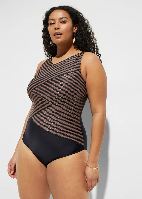 Maillot 1 pièce sculptant effet croisé, maintien modéré, bonprix