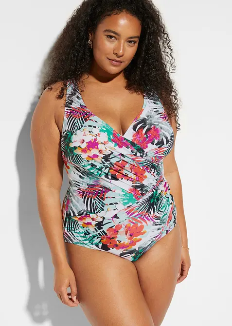 Maillot 1 pièce sculptant effet croisé, maintien modéré, bonprix