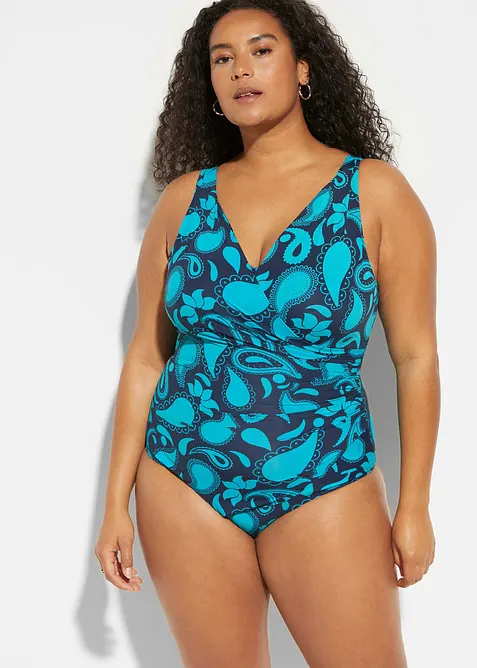 Maillot 1 pièce sculptant effet croisé, maintien léger, bonprix