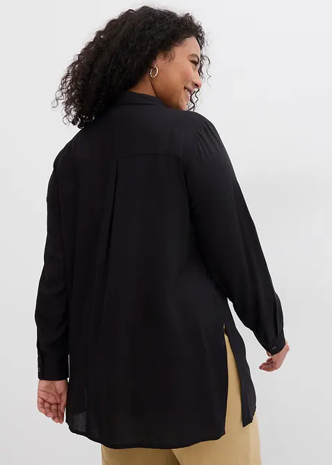 Chemisier long en viscose fluide, fendu sur les côtés, bonprix