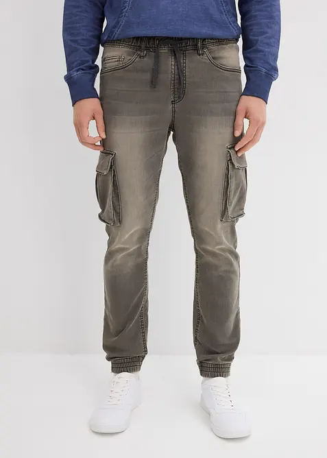 Jean jogger droit en molleton, slim, bonprix