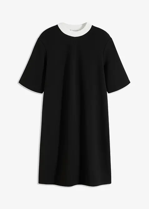 Robe courte en mati&egrave;re n&eacute;opr&egrave;ne &agrave; col montant contrastant, bonprix