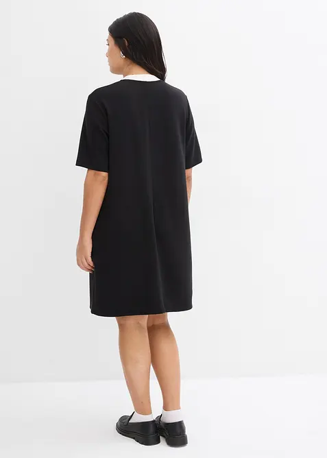 Robe courte en mati&egrave;re n&eacute;opr&egrave;ne &agrave; col montant contrastant, bonprix