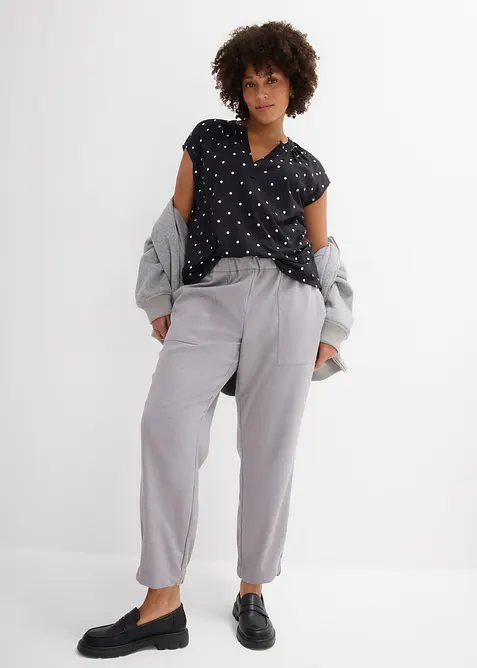 T-shirt à col tunisien en viscose mélangée, bonprix