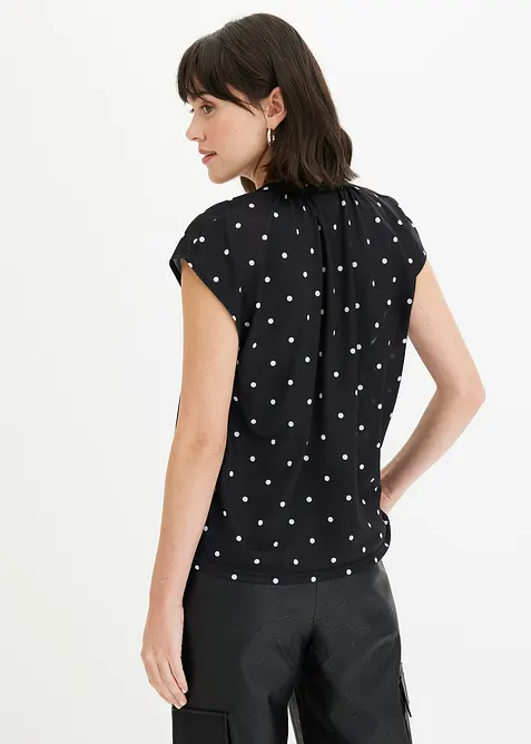 T-shirt à col tunisien en viscose mélangée, bonprix