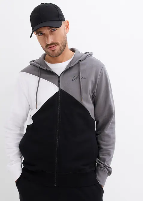Sweat zipp&eacute; &agrave; capuche 100% coton, bonprix
