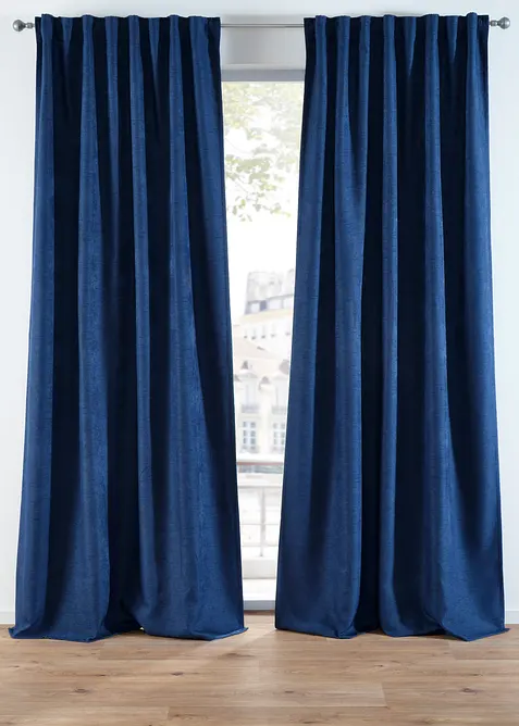 Rideaux occultants textur&eacute;s (2 pces), bonprix