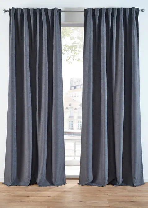 Rideaux occultants texturés (2 pces), bonprix