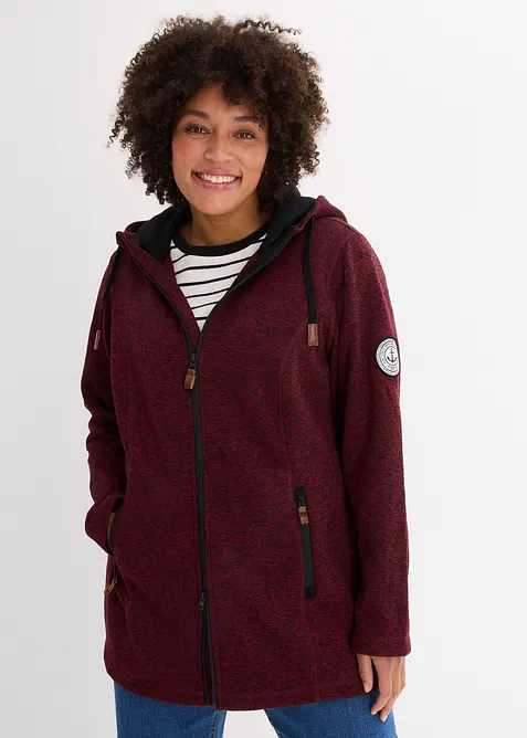 Veste en polaire tricot&eacute; &agrave; capuche, bonprix