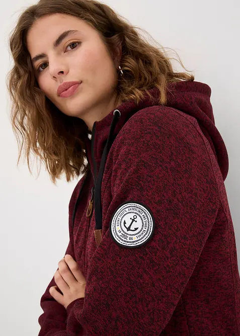 Veste en polaire tricot&eacute; &agrave; capuche, bonprix