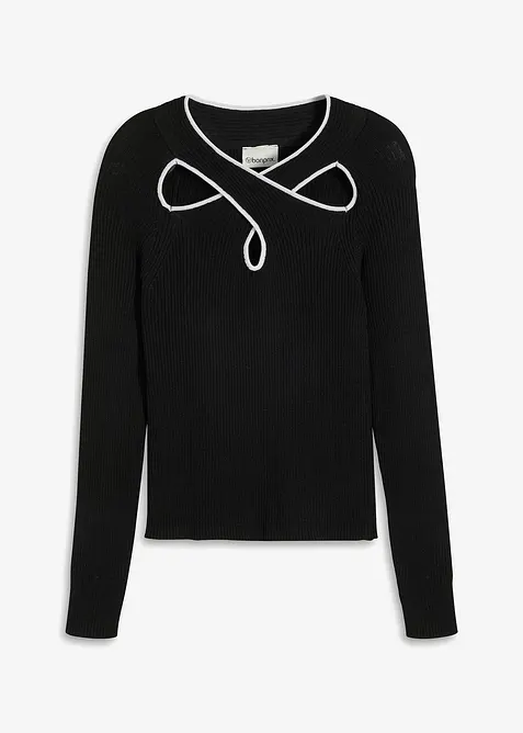 Pull court en maille fine, bonprix