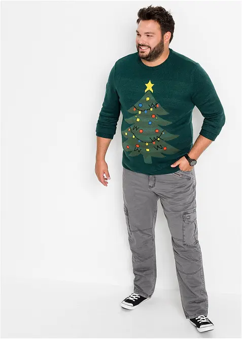 Pantalon cargo en coton robuste, coupe droite et loose, bonprix